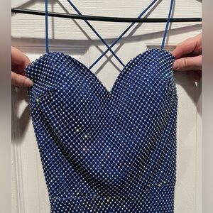 Sophia Thomas Sparkling Blue Strappy Mini Dress